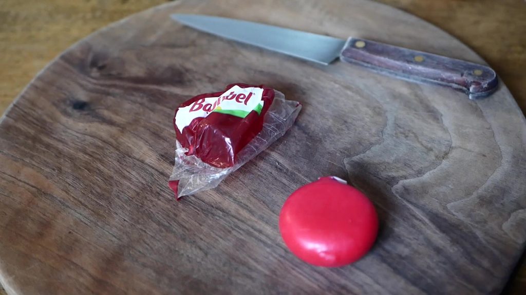 mini babybel still wrapped in red wax